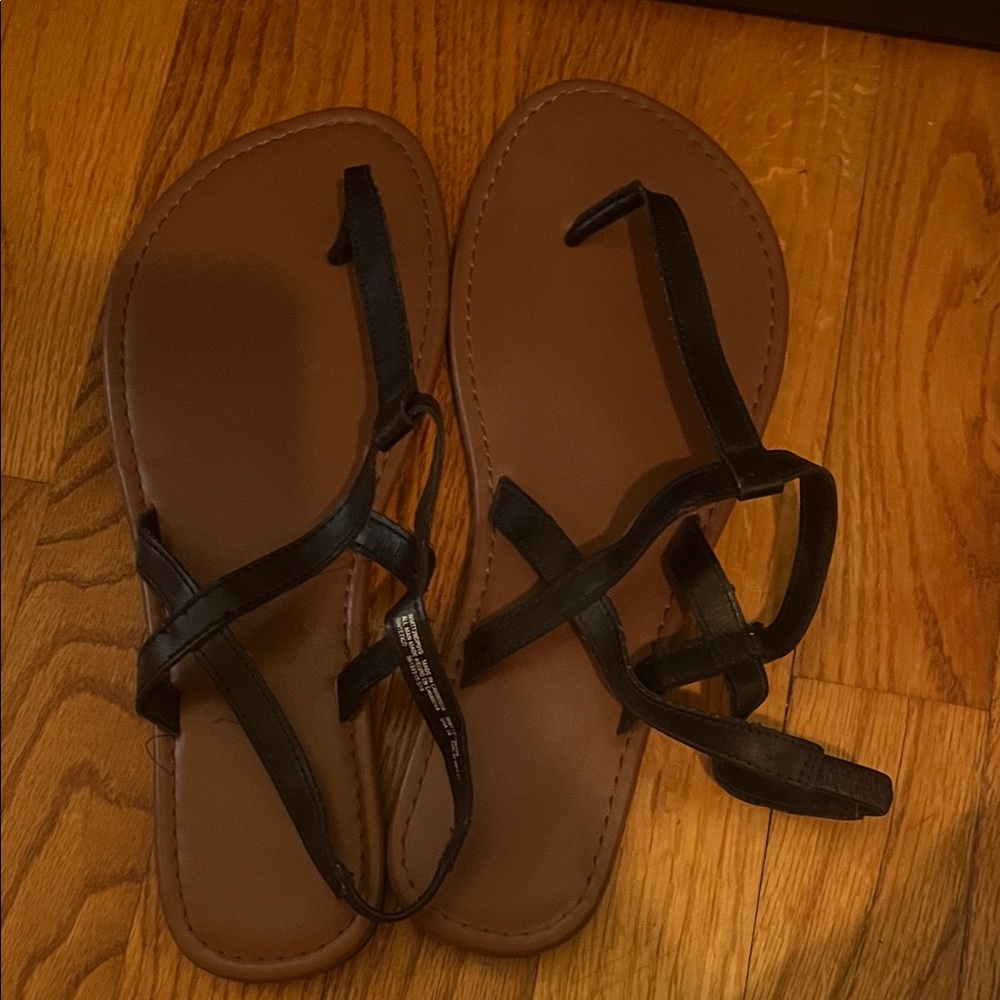 Black and Brown Strappy Sandals